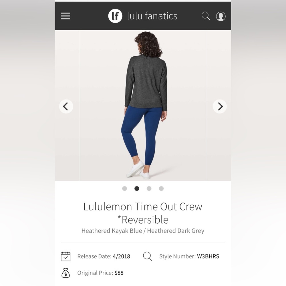 Lululemon Time Out Crew *Reversible - Picture 7 of 7